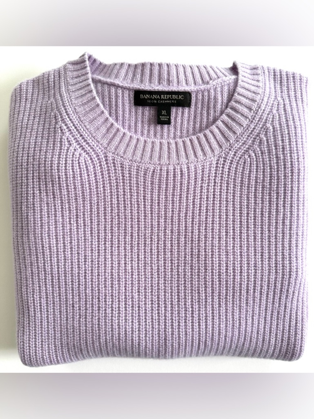 Banana Republic Lucia Cashmere Ribbed Sweater in Purple Rose | XL | EUC